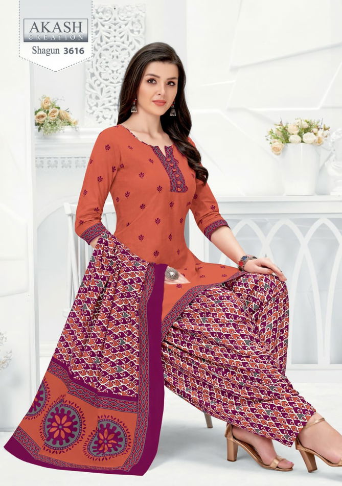 Shagun Vol 36 By Akash Printed Cotton Dress Material Catalog